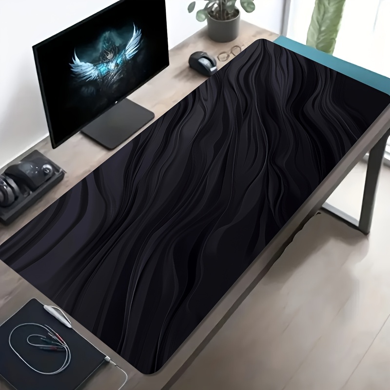 Pc Gaming Liquid - لوحة ماوس ألعاب سوداء بتصميم موجة